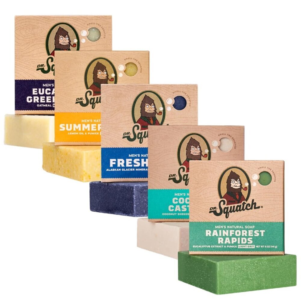 Natural Bar Soap for Men Variety Gift Set - Cold Process Soap No Harsh Chemicals